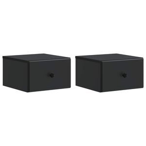 vidaXL Спален шкаф с монтаж на стена 2 бр. Черно 34,5 x 33 x 20 см