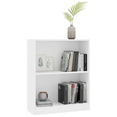 vidaXL Етажерка за книги, бяла, 60x24x76 см, инженерно дърво