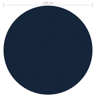 vidaXL Плаващо соларно покривало за басейн, PE, 210 см, черно и синьо