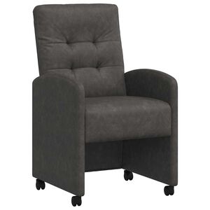 vidaXL Столове с Колела 2 бр. Изкуствена Черно 58 x 67 x 97 см