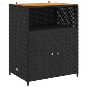 vidaXL За шкафове с рафт Черно 70 x 50 x 87 см Полиестер и Роли Ратен