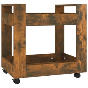 vidaXL Бюро на колелца, опушен дъб, 60x45x60 см, инженерно дърво