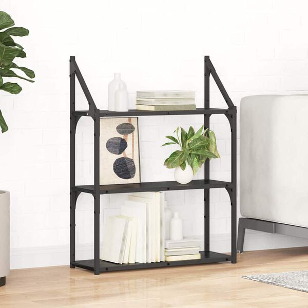 vidaXL Стенен рафт с рафт Черния дъб 60 x 21 x 78,5 cm Инженерно дърво