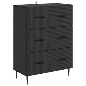 vidaXL Чекмеджетен шкаф Черно 66 x 34,5 x 89,5 см Инженерна дървесина