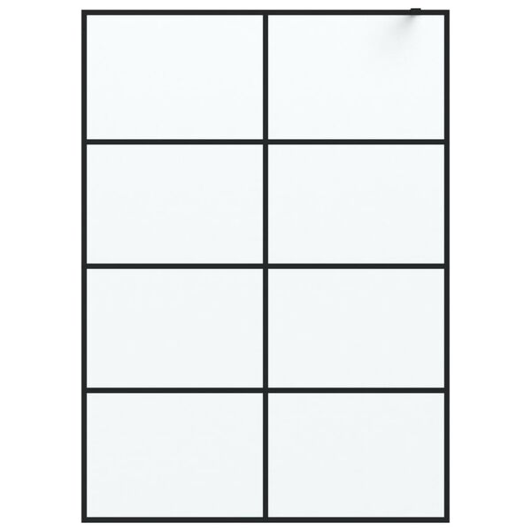 vidaXL Параван за баня, черен, 140x195 см, матирано ESG стъкло
