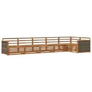 vidaXL Комплект дивани за открито 6 pcs Натурално