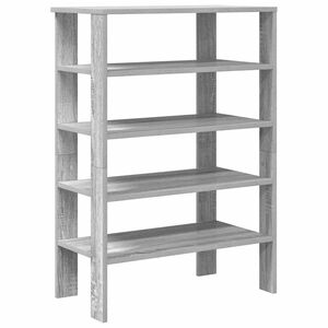 vidaXL Етажерка за обувки, сив сонома, 61x32x87,5 см, инженерно дърво