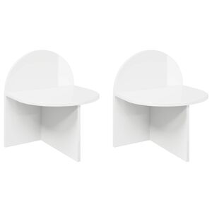 vidaXL Нощно шкафче 2 pcs Бял гланц 40 x 35,5 x 45,5 см