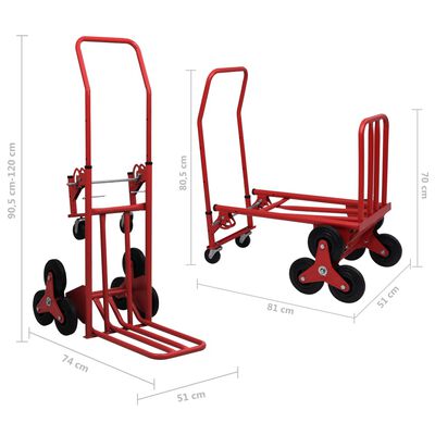 vidaXL Сгъваема платформена количка за стълби 2-в-1 51x74x120см 150кг
