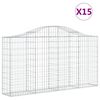 vidaXL Габионни кошници арка 15 бр 200x30x100/120см поцинковано желязо