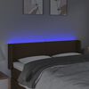 vidaXL LED Горна табла за легло, тъмнокафява, 147x16x78/88 см, плат