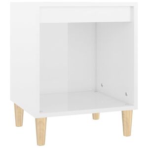 vidaXL Нощно шкафче, бял гланц, 40x35x50 см, инженерно дърво