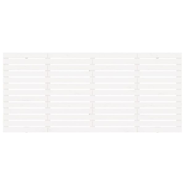 vidaXL Стенна табла за спалня, бяла, 156x3x91,5 см, борово дърво масив