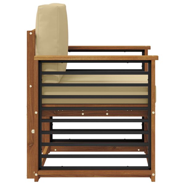 vidaXL Комплект дивани за открито Солидно акациево дърво и полиестер