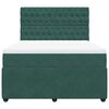 vidaXL Боксспринг легло с матрак, тъмнозелено, 140x200 см, кадифе