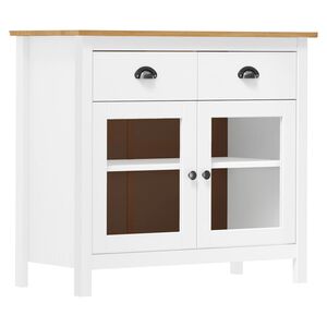 vidaXL Сайдборд Hill бял 90x40x80 см борово дърво масив