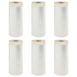 vidaXL Прахосмукачна кърпа с лепило 6 бр. Прозрачен 110 x 3300 см HDPE