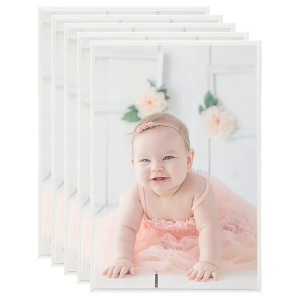 vidaXL Фоторамки за колаж 5 бр за маса сребристи 21x29,7 см МДФ