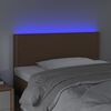 vidaXL LED Горна табла за легло, кафява, 80x5x78/88см, изкуствена кожа