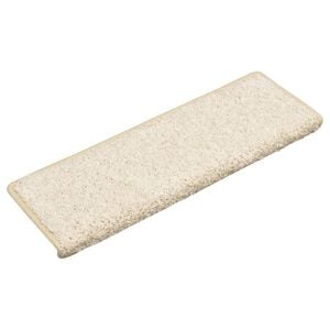 vidaXL Изтривалки за стълби 15 бр. 65x21x4 см бели с правоъгълен кант