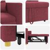 vidaXL Разтегателен диван с единично легло виненочервен текстил