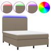 vidaXL Боксспринг легло с матрак и LED, таупе, 140x190 см, плат