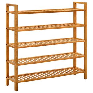 vidaXL Поставка за обувки с 5 рафта, 100x27x100 см, дъбов масив