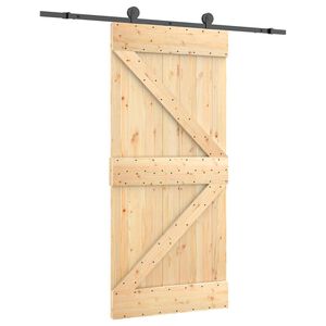 vidaXL Преплъзваща се врата 95 x 210 cm Естествено и черно