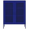 vidaXL Шкаф за съхранение, нейви син, 80х35х101,5 см, стомана