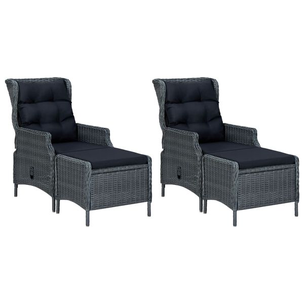 vidaXL Градински трапезен комплект, 5 части, тъмносив