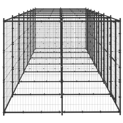 vidaXL Външна клетка за кучета, стомана, 16,94 м²