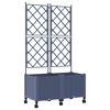 vidaXL Градински сандък с решетка и колела 2 бр. Сиво 80 x 40 x 149 см