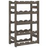 vidaXL Стойка за вино за 20 бутилки, сива, бор масив