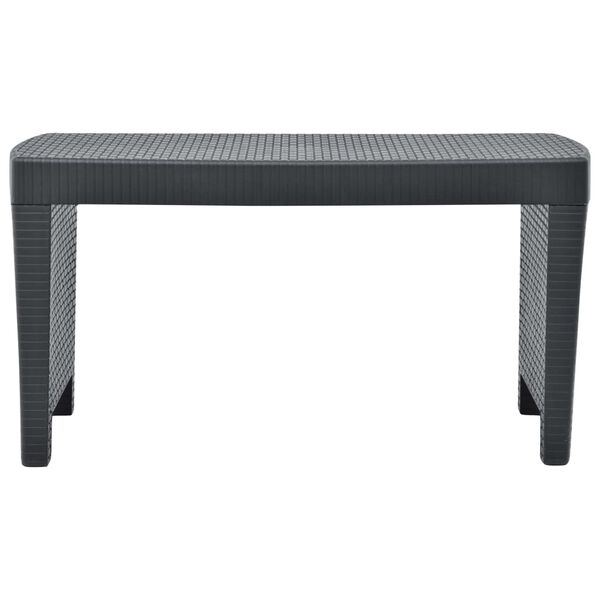 vidaXL Градински комплект, 3 части, пластмаса, антрацит