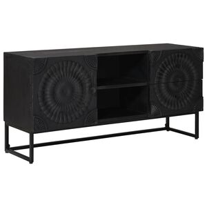 vidaXL ТВ шкаф с чекмедже с рафт със съхранение Черен 105 x 30 x 54 см