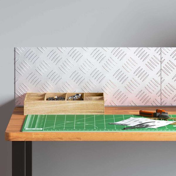 vidaXL Стъпало Правоъгълна 2 pcs Сребрист 50 x 20 cm Алуминий