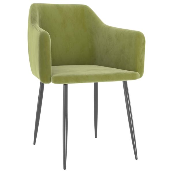 vidaXL Трапезни столове, 2 бр, светлозелени, кадифе