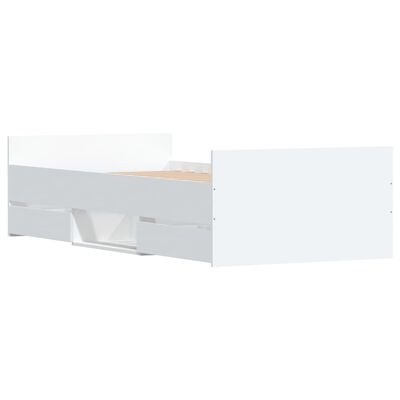 vidaXL Рамка за легло с горна и долна табла, бяла, 90x190 см