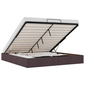 vidaXL Османска рамка за легло без матрак, тъмнокафява, 200x200см плат