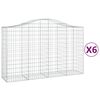 vidaXL Габионни кошници арка 6 бр 200x50x120/140см поцинковано желязо