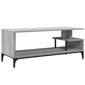 vidaXL ТВ шкаф сив сонома 102x40x41 см инженерно дърво и стомана