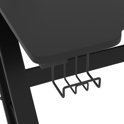 vidaXL Гейминг бюро със ZZ-образни крака, черно, 110x60x75 см