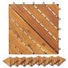 vidaXL Плочка за decking 10 pcs Кафяво 30 x 30 cm Дърво от Акация