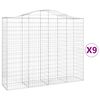 vidaXL Габионни кошници арка 9 бр 200x50x160/180 см поцинковано желязо