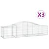 vidaXL Габионни кошници арка 3 бр 200x50x40/60 см поцинковано желязо