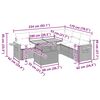 vidaXL Градински диван с възглавници, 7 части, сив полиратан акация
