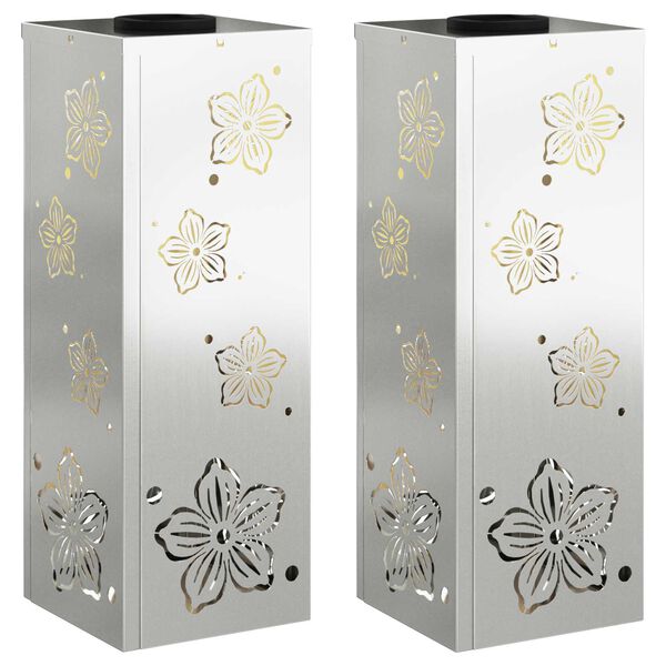 vidaXL Соларна LED светлина за пътека 2 pcs Галванизирана