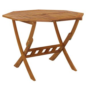 vidaXL Сгъваема градинска маса 90x75 см масивна акация
