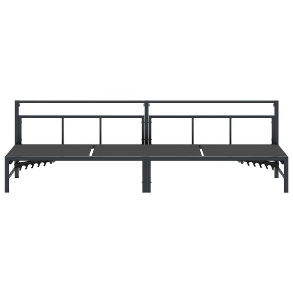 vidaXL Шезлонг Черен 200 x 62 x 59,5 см Textilene