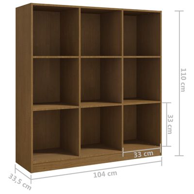 vidaXL Библиотека/разделител за стая меденокафява 104x33,5x110 см бор